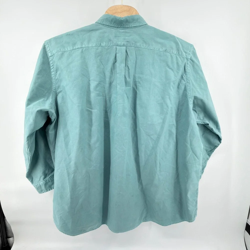 Polo Ralph Lauren Button Front Shirt Mens 3XB Aqua Blue Cotton Classic Fit